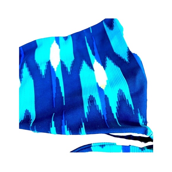 Acacia Kenya Blue and Yellow Crocheted Tribal Print Bikini - Picture 5 of 13